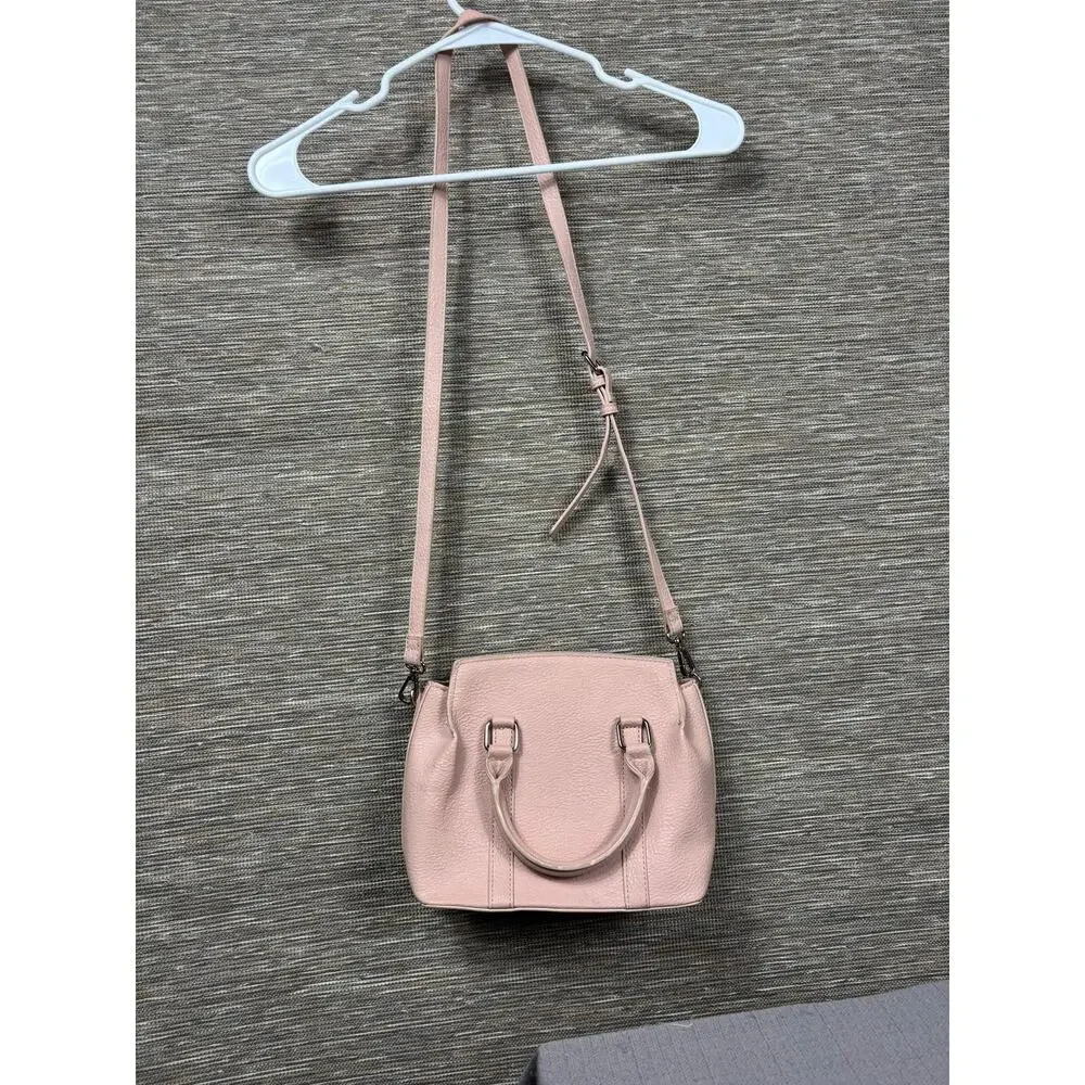 Steve Madden Satchel Bag Womens Small Pink Faux Leather Crossbody Zip Purse